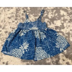 Palmwave Blue Pineapple Pattern Sundress 6-12 Months